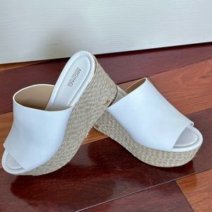 Michael Kors Cunningham Leather Wedge - WHITE🤍